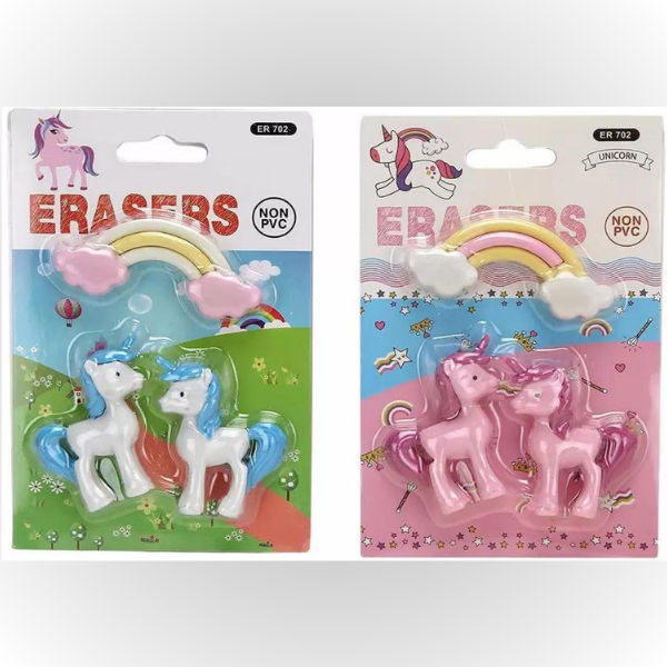 Crackles Cute Colourful Magical Unicorn Eraser Pack - Set of 4 for Birthday Gifts for Kids (Total Twelve Erasers) for Birthday Return Gifts