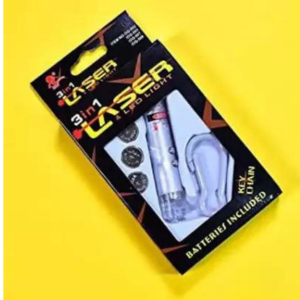 Laser Light , LED Flashlight + Torch Keychain + Laser Pointer ( Pack Of 1) with 3 Button Size Cell  (650 nm, multi color)