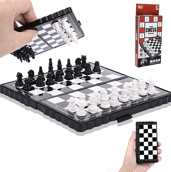 6 inch Chess Board Game Set for Kids/Folding Design Indoor Outdoor Educational Travel Toy