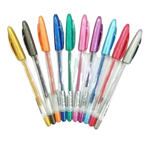 Glitter Sparkle 1.0mm Gel Pen Blister Pack | Smooth & Perfect Writing Experience | Non-Toxic Fluid Gel Ink | Beautiful Transparent Body With Sparkles | Set of 10 Different Ink Colors