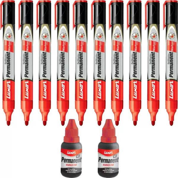 Luxor Permanent Marker Pen 2.5mm - Refillable, Bullet tip, Black